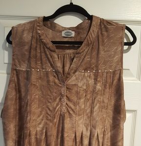 Brown sleeveless silky top